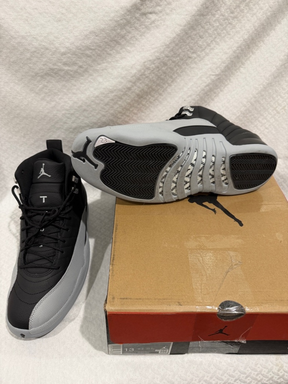 Jordan Men’s Black and Grey High-Top Sneakers